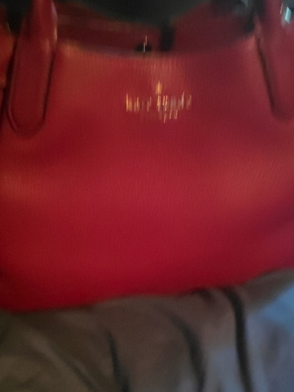 Kate Spade Pebbled Larfe Leather Red Jam Tote with Double Handles - Picture 2 of 9
